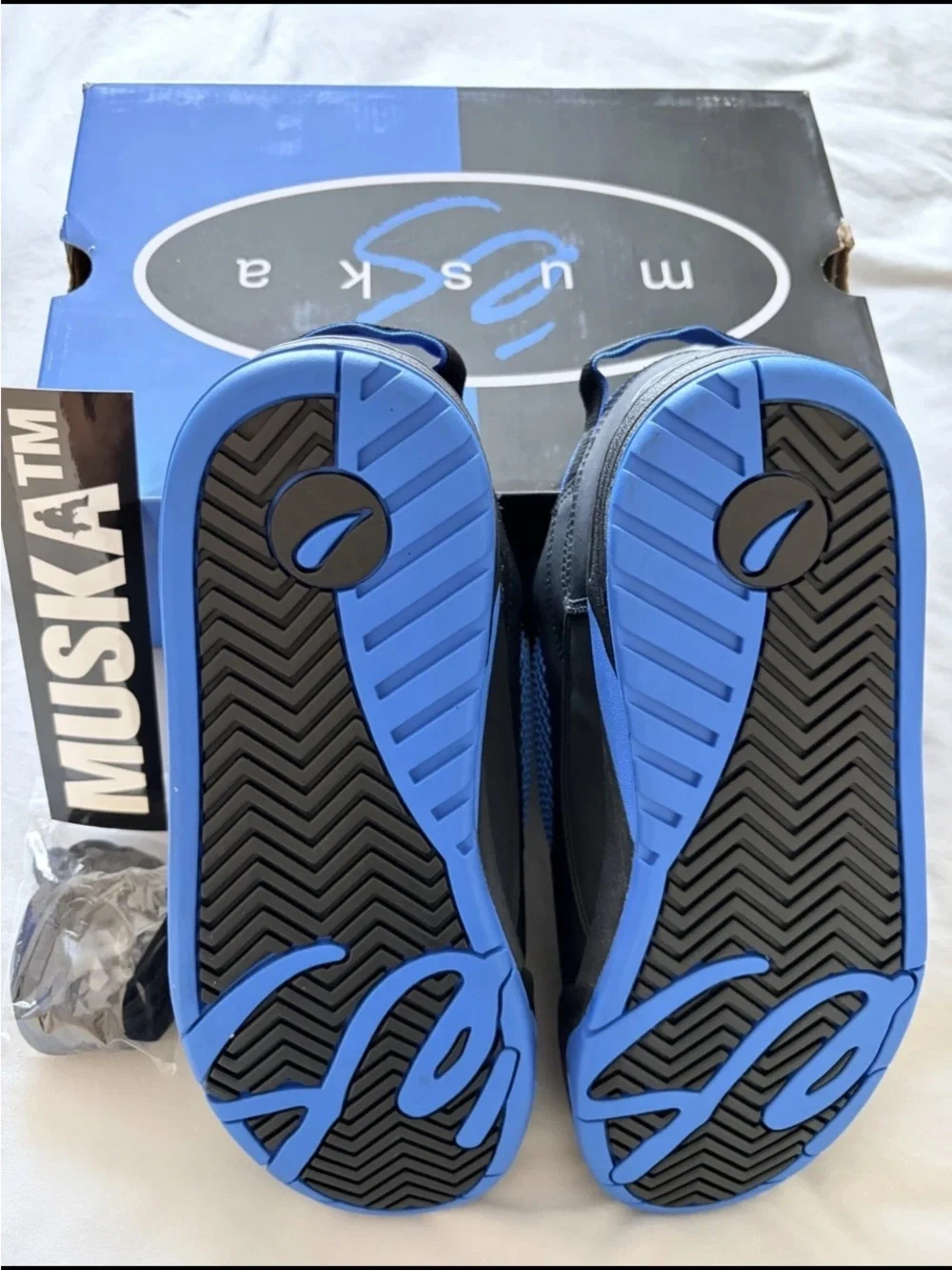 NEW AUTOGRAPHED CHAD MUSKA ES SHOES SIZE 10.5 Signed Box Black & Blue 2024 RARE